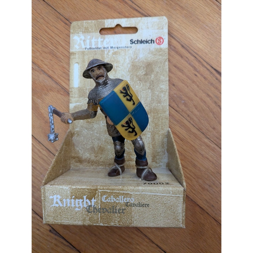 New Schleich World of Knights Foot Soldier #70002 Blue Lion